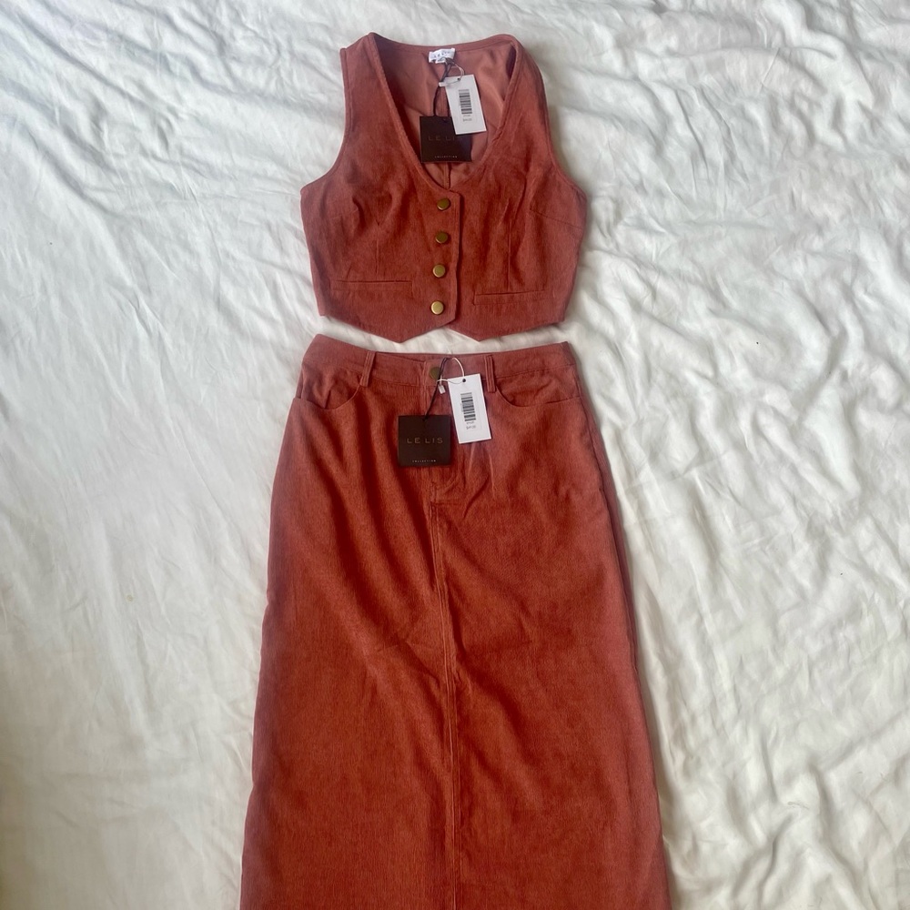 Pink Corduroy Matching Set